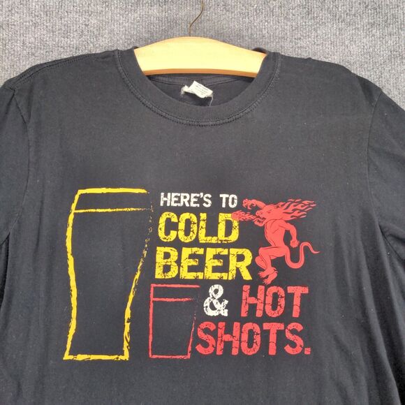 Gildan Men's Fireball Whiskey T-Shirt Black Large Short Sleeve Graphic Logo - Picture 3 of 13